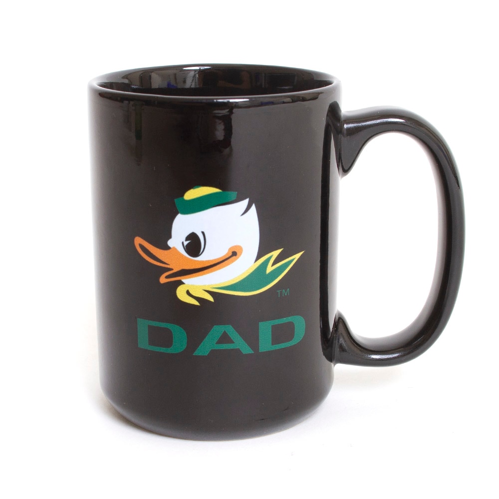 Fighting Duck, Neil, Black, Traditional Mugs, Ceramic, Home & Auto, 15 ounce, Full Color, Dad, 588725